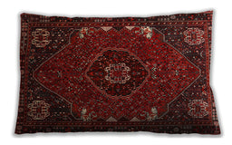 Traditional Classic Rectangular Tomato Red Lumbar Throw Pillow, 13 inch by 19 inch, lbtr855