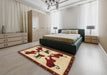 Traditional Red Animal Rug in a Bedroom, tr857