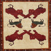 Square Traditional Red Animal Rug, tr857