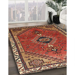 Traditional Red Persian Rug in Family Room, tr858