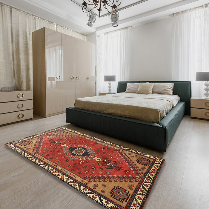 Traditional Red Persian Rug in a Bedroom, tr858