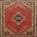 Round Machine Washable Traditional Tomato Red Rug, wshtr858