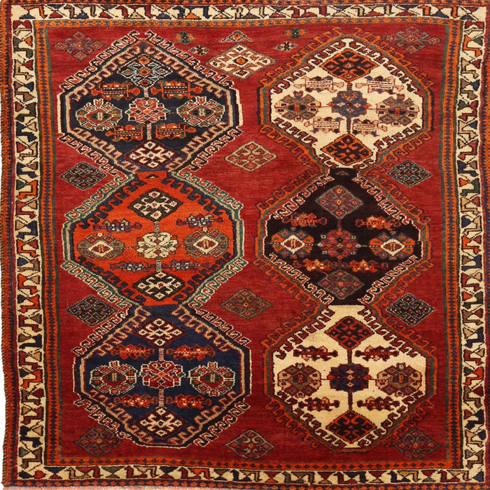 Square Traditional Light Brown Persian Rug, tr859