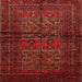 Round Machine Washable Traditional Red Rug, wshtr85