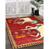 Traditional Orange Brown Animal Rug, tr863