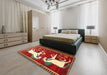 Traditional Orange Brown Animal Rug in a Bedroom, tr863