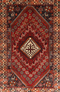 Machine Washable Traditional Tomato Red Rug, wshtr865