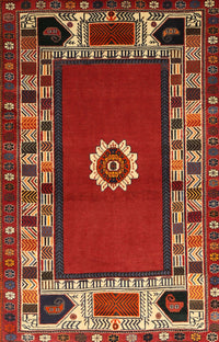 Machine Washable Traditional Red Rug, wshtr866