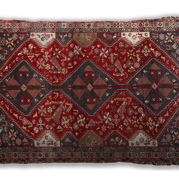 Traditional Classic Rectangular Orange Salmon Pink Lumbar Throw Pillow, 13 inch by 19 inch, lbtr867
