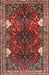 Machine Washable Traditional Orange Salmon Pink Rug, wshtr867