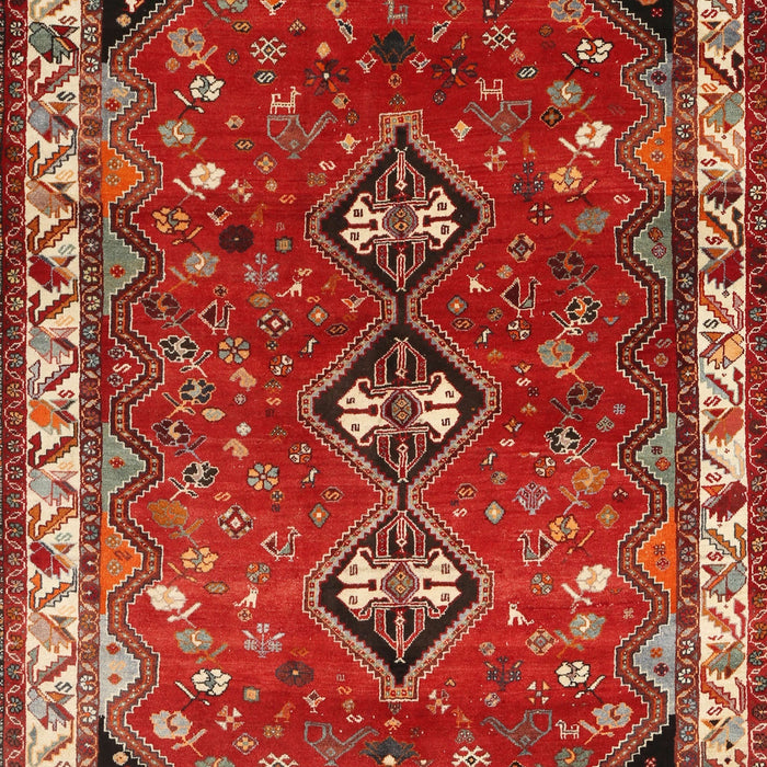 Machine Washable Traditional Rust Pink Rug, wshtr868