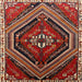 Square Traditional Dark Almond Brown Persian Rug, tr869