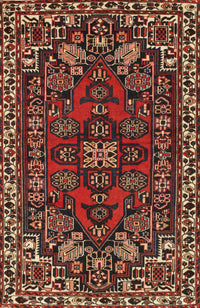 Machine Washable Traditional Saffron Red Rug, wshtr86