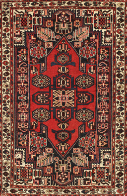 Machine Washable Traditional Saffron Red Rug, wshtr86