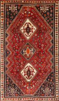 Machine Washable Traditional Tomato Red Rug, wshtr870