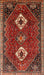 Machine Washable Traditional Tomato Red Rug, wshtr870