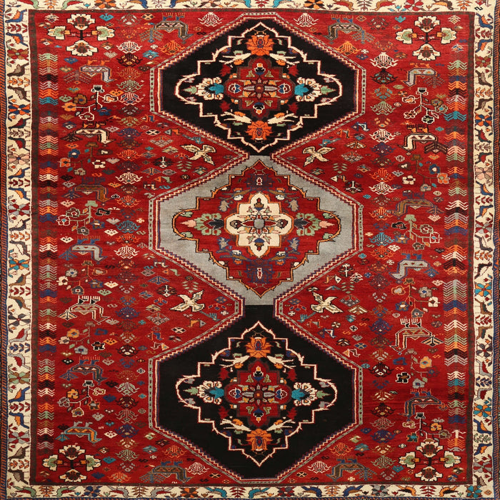 Square Traditional Red Persian Rug, tr871