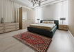 Traditional Dark Almond Brown Persian Rug in a Bedroom, tr872
