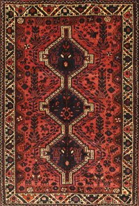 Machine Washable Traditional Dark Sienna Brown Rug, wshtr873