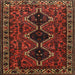 Square Traditional Dark Sienna Brown Persian Rug, tr873
