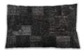 Traditional Classic Rectangular Charcoal Black Lumbar Throw Pillow, 13 inch by 19 inch, lbtr874