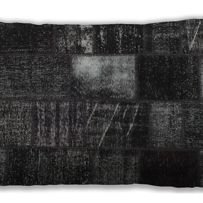 Traditional Classic Rectangular Charcoal Black Lumbar Throw Pillow, 13 inch by 19 inch, lbtr875