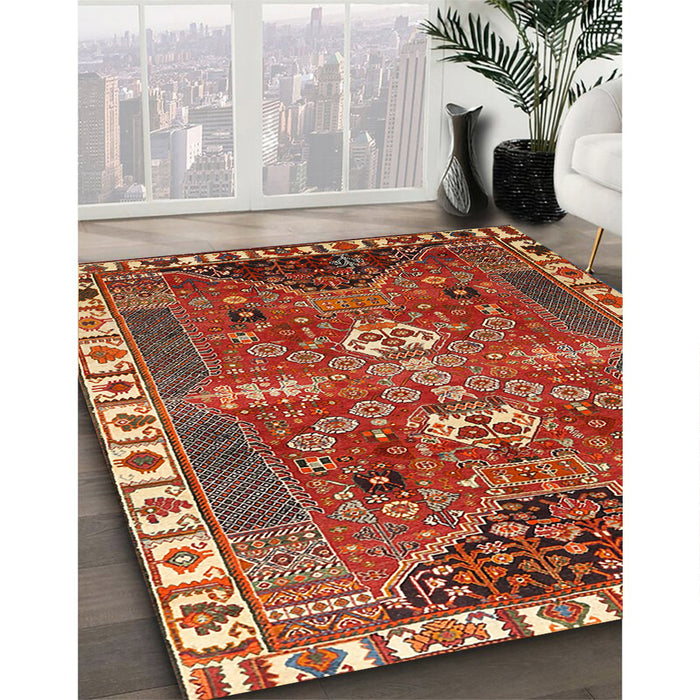 Traditional Brown Persian Rug in Family Room, tr876