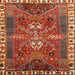 Round Machine Washable Traditional Peru Brown Rug, wshtr876