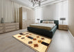 Traditional Gold Brown Southwestern Rug in a Bedroom, tr877