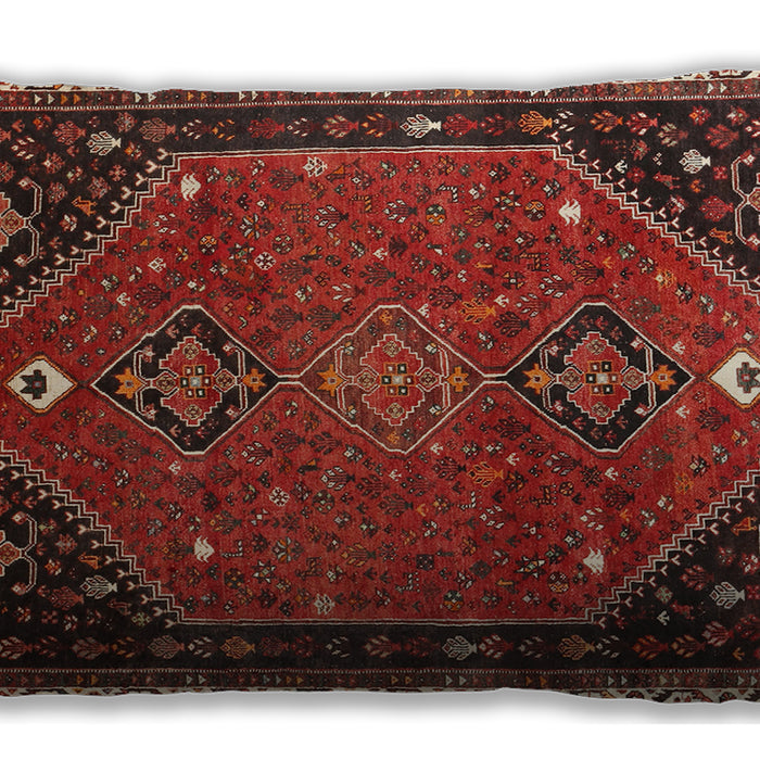 Traditional Classic Rectangular Tomato Red Lumbar Throw Pillow, 13 inch by 19 inch, lbtr878