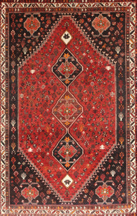 Machine Washable Traditional Tomato Red Rug, wshtr878