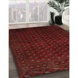 Traditional Crimson Red Persian Rug in Family Room, tr87