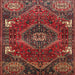 Round Machine Washable Traditional Brown Rug, wshtr880