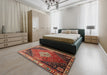 Traditional Orange Salmon Pink Persian Rug in a Bedroom, tr881