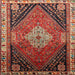 Square Traditional Orange Salmon Pink Persian Rug, tr881