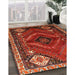 Traditional Gold Brown Persian Rug in Family Room, tr882