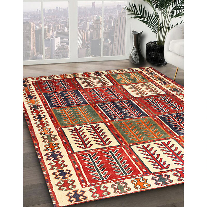 Machine Washable Traditional Red Rug in a Family Room, wshtr883