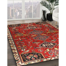 Traditional Red Persian Rug in Family Room, tr884