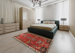 Traditional Red Persian Rug in a Bedroom, tr884
