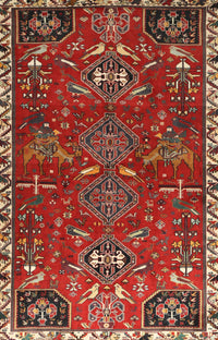 Machine Washable Traditional Red Rug, wshtr884