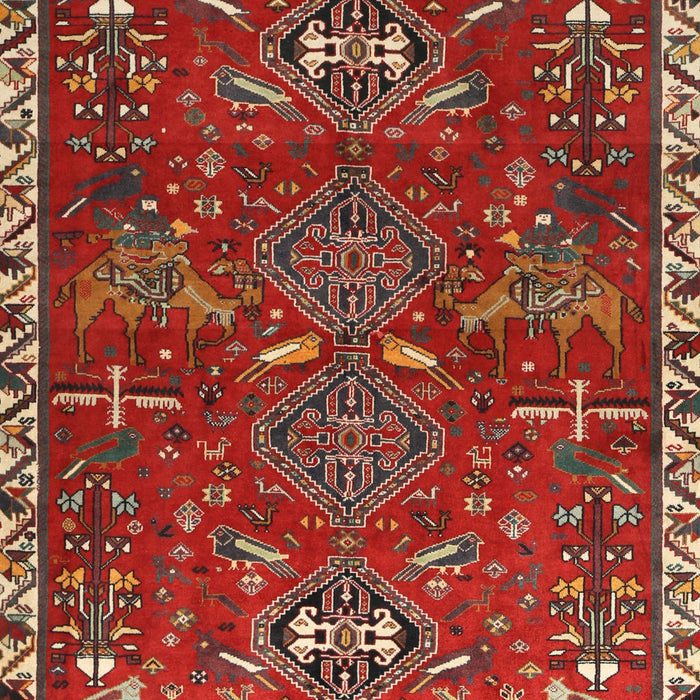 Machine Washable Traditional Red Rug, wshtr884