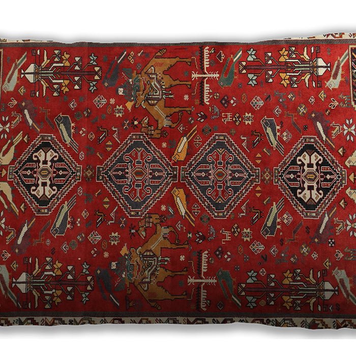 Traditional Classic Rectangular Red Lumbar Throw Pillow, 13 inch by 19 inch, lbtr884