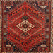 Round Machine Washable Traditional Sienna Brown Rug, wshtr885