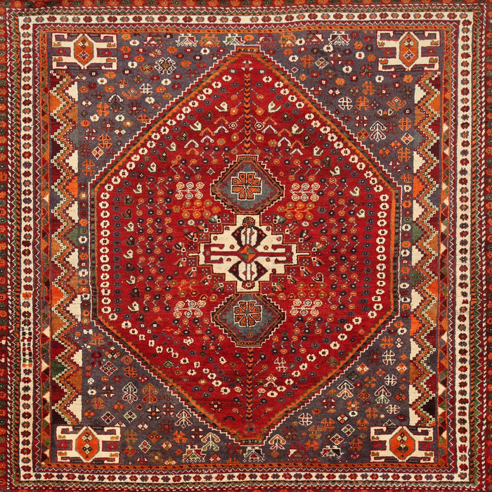 Square Traditional Gold Brown Persian Rug, tr886