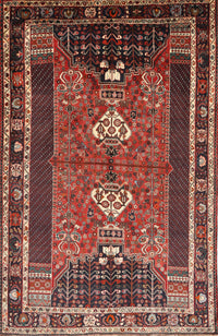 Machine Washable Traditional Saffron Red Rug, wshtr887