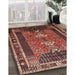 Traditional Saffron Red Persian Rug in Family Room, tr887