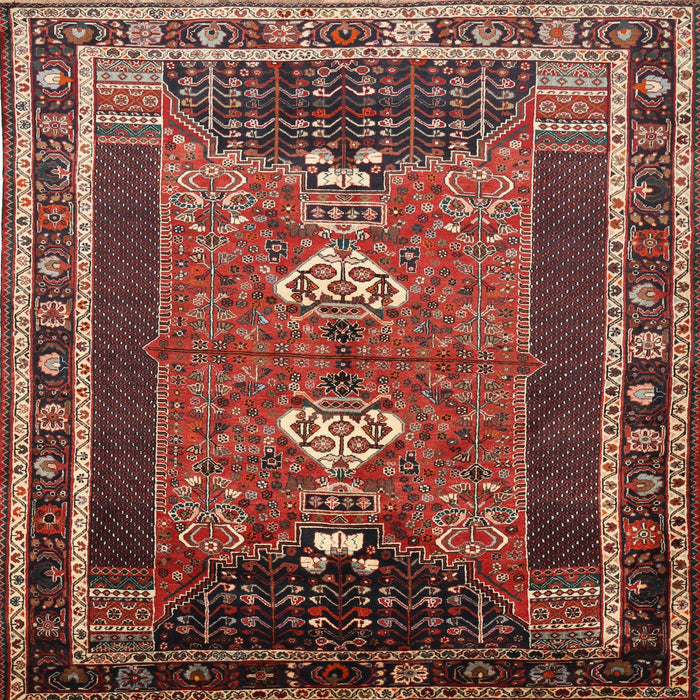 Round Machine Washable Traditional Saffron Red Rug, wshtr887
