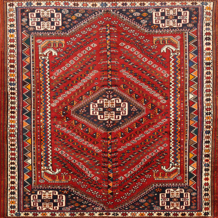 Square Traditional Rust Pink Persian Rug, tr889