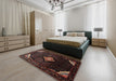 Machine Washable Traditional Sepia Brown Rug in a Bedroom, wshtr88