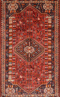 Machine Washable Traditional Rust Pink Rug, wshtr891